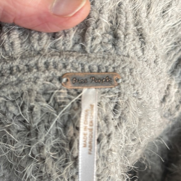 Free People Oasis Gray Oversized Cozy Tunic Sweater S - Picture 9 of 13